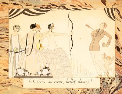 Zielt auf das Herz, schöne Damen! Aus Le Bonheur du Jour ou, Les Graces à la Mode, 1924 von George Barbier