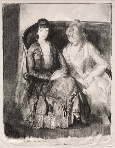 Emma und Marjorie auf einem Sofa von George Bellows
