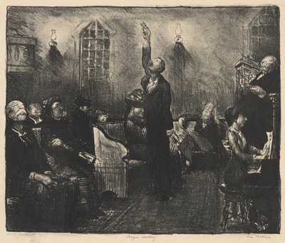 Gebetstreffen, Erster Stein von George Bellows