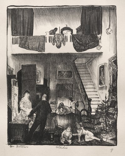 Das Atelier, Weihnachten 1916 von George Bellows