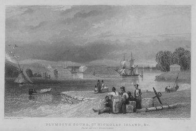 Plymouth Sound, St. Nicholas Island, etc. von Mount Edgecumbe (Gravur) von George Bryant Campion