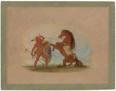 Ein Pawnee-Krieger opfert sein Lieblingspferd von George Catlin