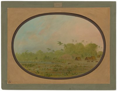 Ein Kleines Dorf der Remos-Indianer von George Catlin