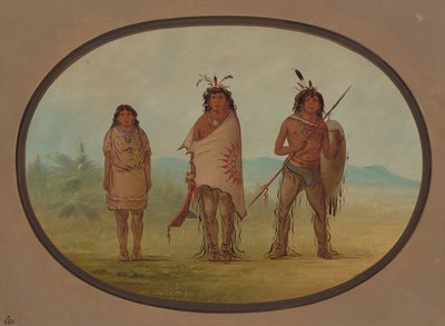 Ein Yuma-Häuptling, seine Tochter und ein Krieger von George Catlin