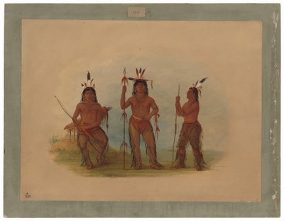 Ein Aleuten-Häuptling und zwei Krieger von George Catlin