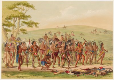 Bogenschießen der Mandans von George Catlin