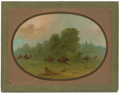 Schlacht zwischen den Jiccarilla-Apachees und Camanchees von George Catlin