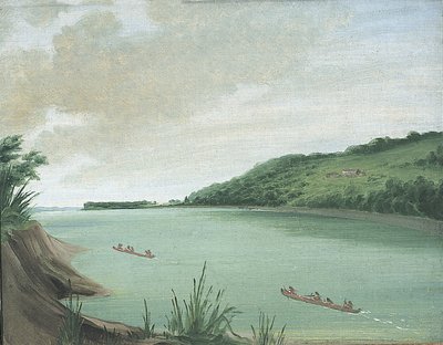 Belle Vue, Indianeragentur von Major Dougherty, 870 Meilen oberhalb von St. Louis, 1832 von George Catlin
