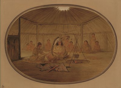 Catlin wurde vom Mandan-Häuptling bewirtet, 1861-1869 von George Catlin