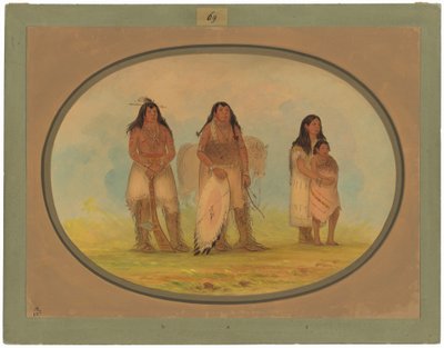 Vier Kiowa-Indianer von George Catlin