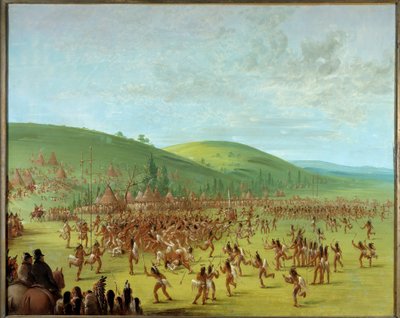 Indianer Amerikas: Ballspiel unter den Indianern von George Catlin