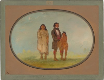 Kaskaskia-Häuptling, seine Mutter und Sohn von George Catlin