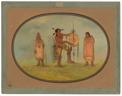 Saukie-Krieger, seine Frau und ein Junge von George Catlin