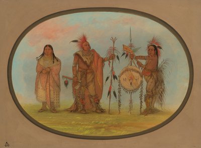 Zwei Saukie-Häuptlinge und eine Frau, 1861-1869 von George Catlin