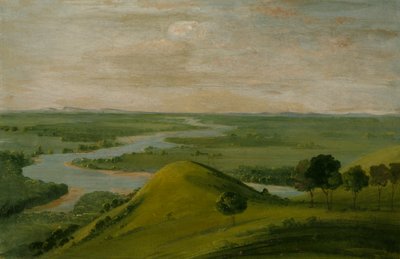 Blick auf die Mündung des Red River und des False Washita in Texas, 1834-1835 von George Catlin