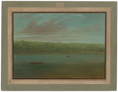 Ansicht des Amazonas-Ufers - Bootsskizze von George Catlin