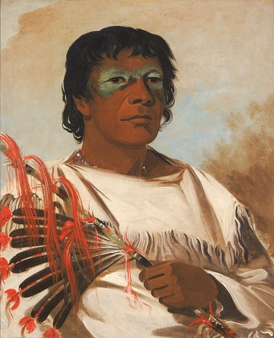 Wah-pe-kée-suck, Weiße Wolke (genannt der Prophet), Berater von Black Hawk von George Catlin