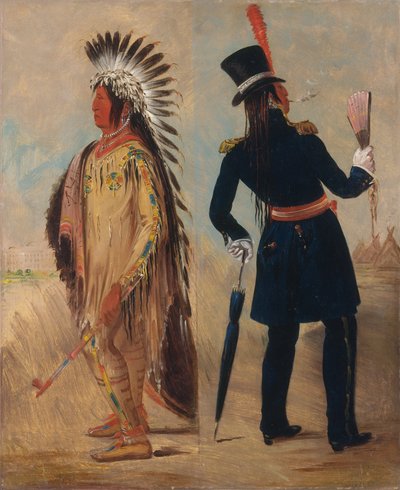 Wi-jún-jon, Taubenei-Kopf (Das Licht) geht nach und kehrt zurück aus Washington von George Catlin