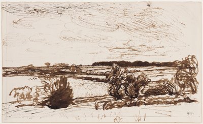 Vom Wind verwehte Landschaft von George Clausen