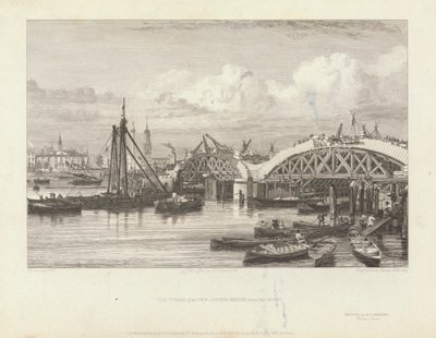 Die Arbeiten an der neuen London Bridge von George Cooke