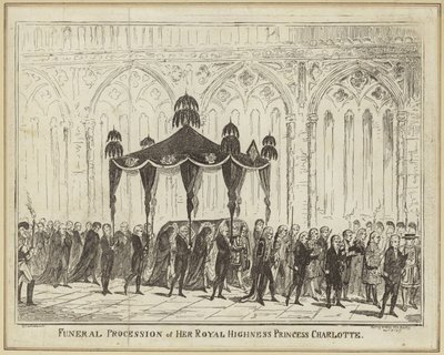 Trauerzug Ihrer Königlichen Hoheit Prinzessin Charlotte von George Cruikshank