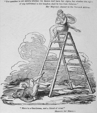 Hier ist ein Gentleman und ein Freund von mir!, ca. 1820 von George Cruikshank