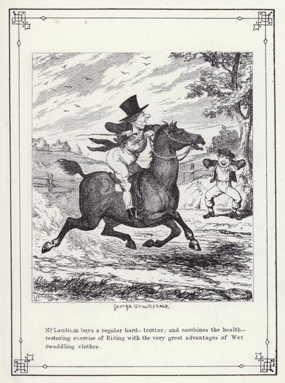 Illustration für Das Buch des Junggesellen, oder Der Fortschritt von Mr. Lambkin (Gent) (Gravur) von George Cruikshank