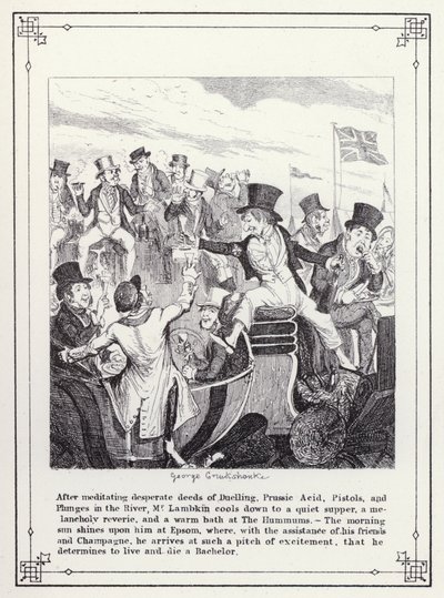 Illustration für Das Buch des Junggesellen oder Der Fortschritt von Mr. Lambkin (Gent) von George Cruikshank