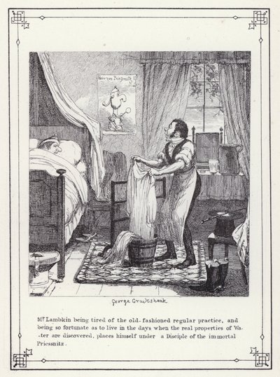 Illustration für Das Buch des Junggesellen oder Der Fortschritt von Mr. Lambkin (Gent) (Gravur) von George Cruikshank