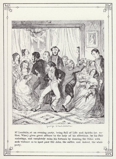 Illustration für The Bachelor’s Own Book, oder Der Fortschritt von Mr. Lambkin (Gent) (Gravur) von George Cruikshank