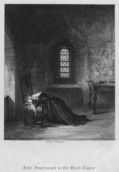 Jane im Ziegelturm eingesperrt von George Cruikshank