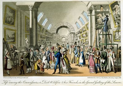 Die große Galerie des Louvre - in „Life in Paris“ von David Carey, London von George Cruikshank