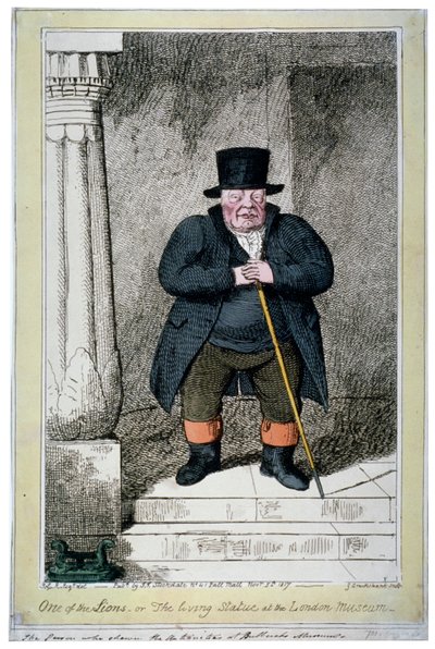 Einer der Löwen - oder die lebende Statue im Londoner Museum von George Cruikshank