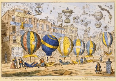 Taxi-Ballons, veröffentlicht von G. Humphrey, 1825 von George Cruikshank