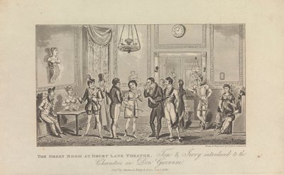 Das Grüne Zimmer im Drury Lane Theatre von George Cruikshank
