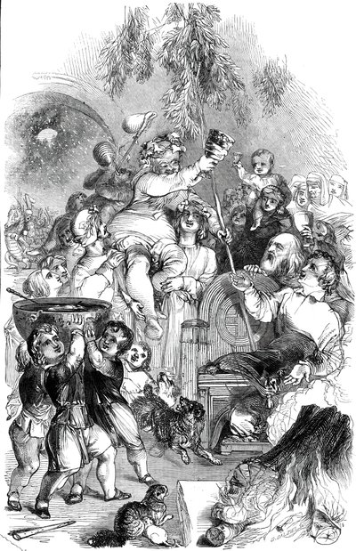 Weihnachten hereinbringen - gezeichnet von William Harvey, 1845 von George Dalziel
