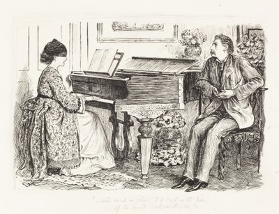 Und Nebel oder Glanz, ich würde mit ihm segeln, wenn er mit mir segeln würde, um 1865 von George Du Maurier
