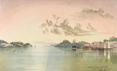 P&O Kohlenkai, Innerer Hafen Singapur, August 1862 von George E.L.S. Sanford