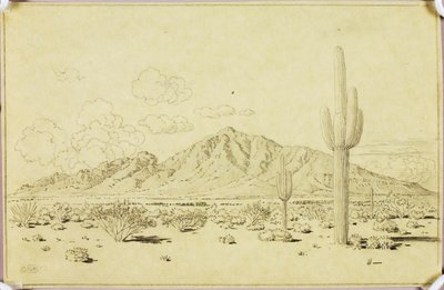 Ohne Titel (Übertragungszeichnung für Camelback Mountain, Phoenix) von George Elbert Burr
