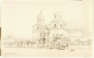 Ohne Titel (Übertragungszeichnung für die Mission San Xavier, Tucson, Arizona) von George Elbert Burr