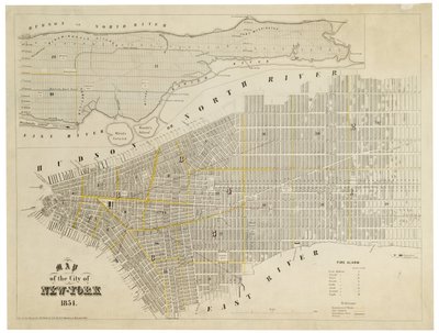 Stadtplan von New York, 1854 (Gravur) von George Hayward