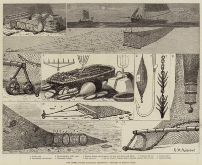 Die Internationale Fischereiausstellung, Angelgeräte von George Henry Andrews