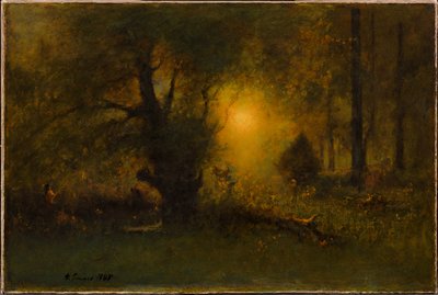 Sonnenaufgang im Wald von George Inness
