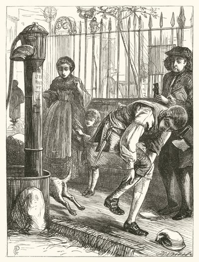 Illustration für Elegie, Über den Tod eines verrückten Hundes von George John Pinwell