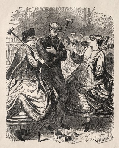 Unsere Krocket-Party, 1864 von George Louis Palmella Busson Du Maurier