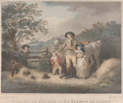 Satz von vier: Der wütende Bauer von George Morland