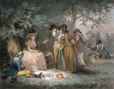 Das Mahl der Angler, graviert von William Ward von George Morland