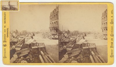 Stereograph von Safes, die nach dem Chicago-Feuer von 1871 aus den Ruinen der Dearborn Street geborgen wurden, 1871 von George N. Barnard