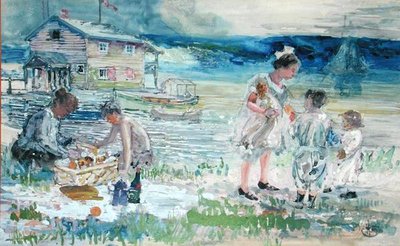 Picknick am Strand von George Overbury Hart