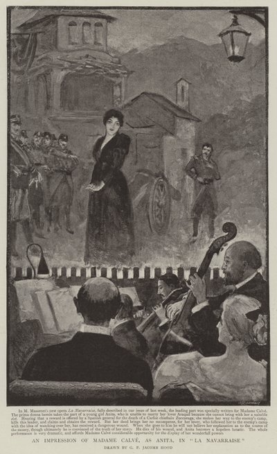 Ein Eindruck von Madame Calve, als Anita, in La Navarraise von George Percy Jacomb Hood